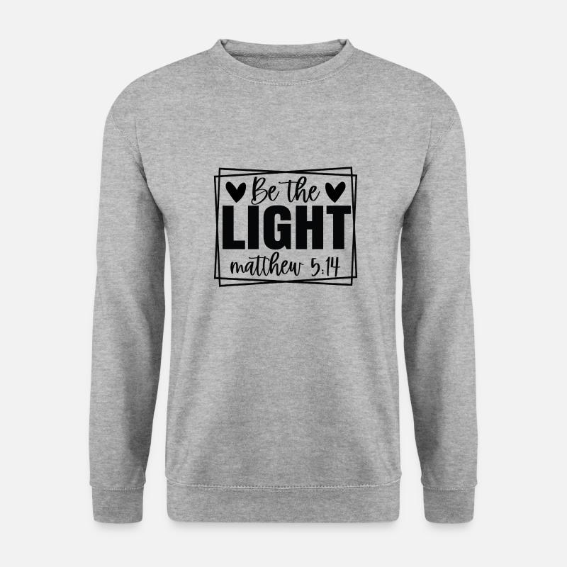 Sei das Licht - Unisex Pullover - Weißgrau meliert
