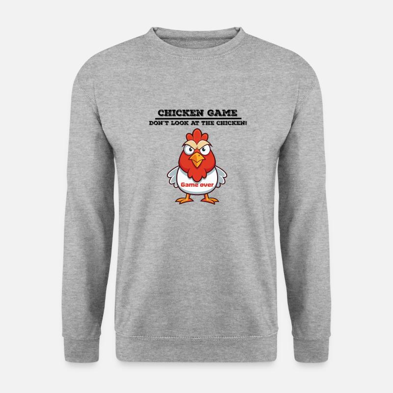 Chicken game - Unisex Pullover - Weißgrau meliert