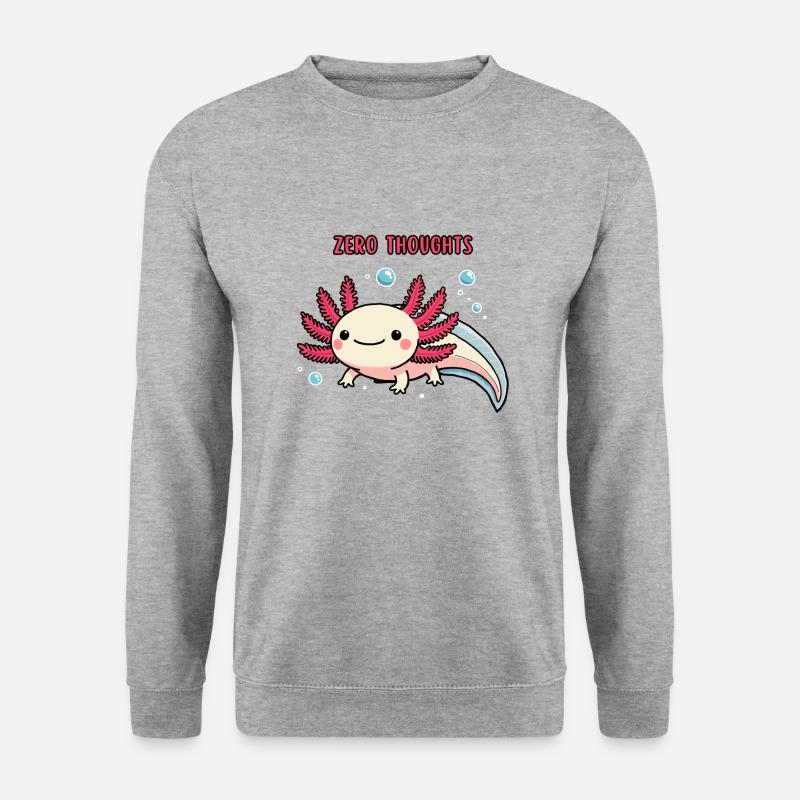 Axolotl - Zero thoughts - Unisex Pullover - Weißgrau meliert