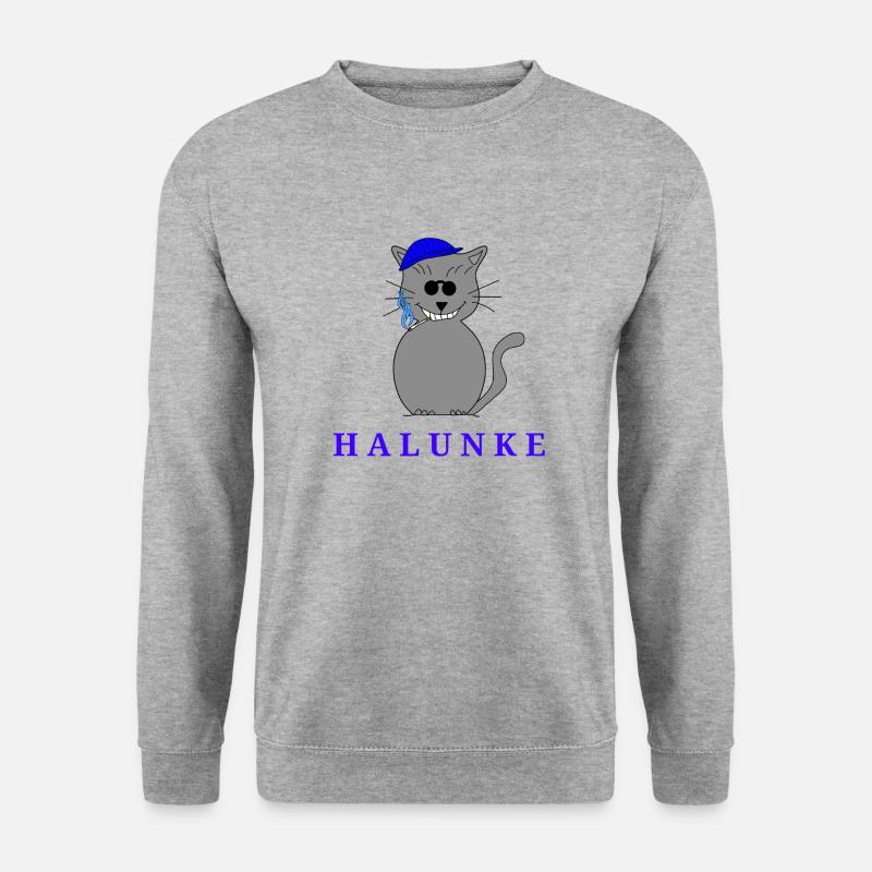 HALUNKE KATER - Unisex Pullover - Weißgrau meliert