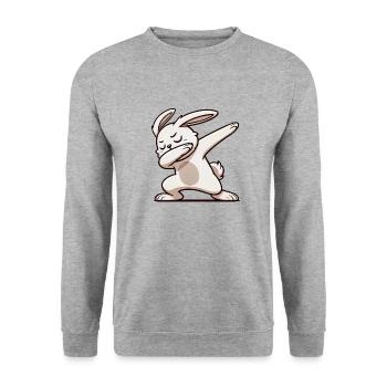Rabbit Rabbit Dabbing - Unisex Sweatshirt - salt & pepper - Front - Alina (178cm) & Michal (187cm)