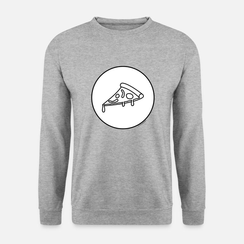 lecker Pizza - Unisex Pullover - Weißgrau meliert