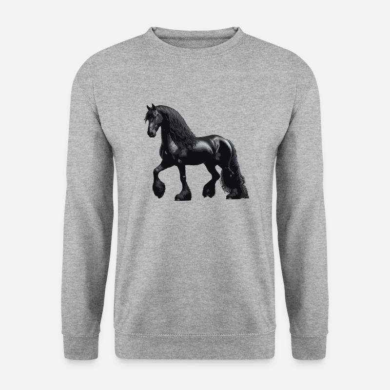 Friesische Pferdeshow - Unisex Pullover - Weißgrau meliert
