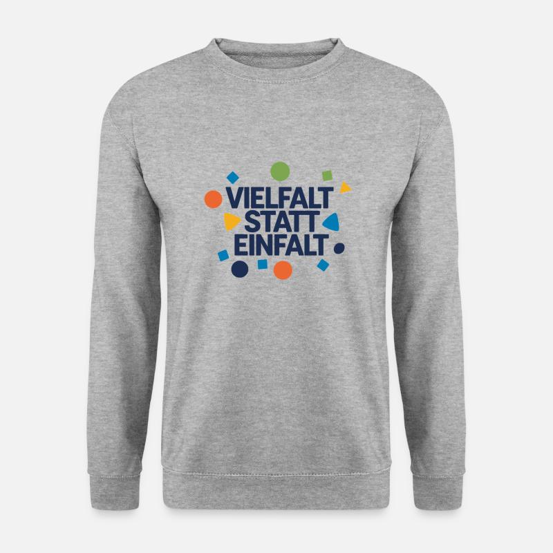 Vielfalt statt Einfalt 1 - Unisex Pullover - Weißgrau meliert