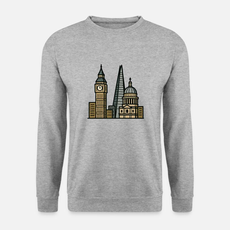 london skyline - Unisex Pullover - Weißgrau meliert