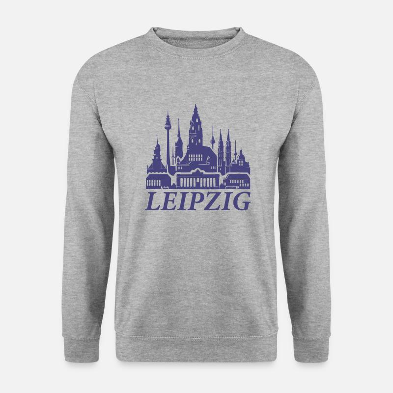 leipzig skyline - Unisex Pullover - Weißgrau meliert