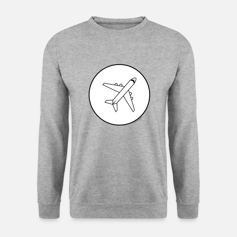 flugzeug minimalistisch - Unisex Pullover - Weißgrau meliert