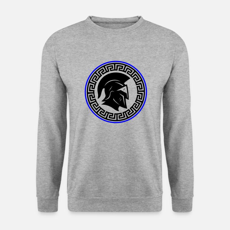 Spartaner Helm Symbol - Unisex Pullover - Weißgrau meliert