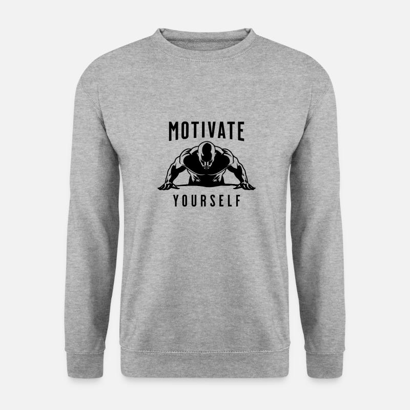 Motivate Yourself - Gym - Unisex Pullover - Weißgrau meliert