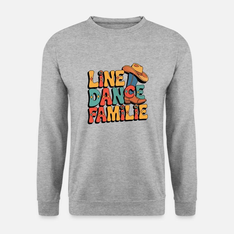 Line Dance Familie - Unisex Pullover - Weißgrau meliert