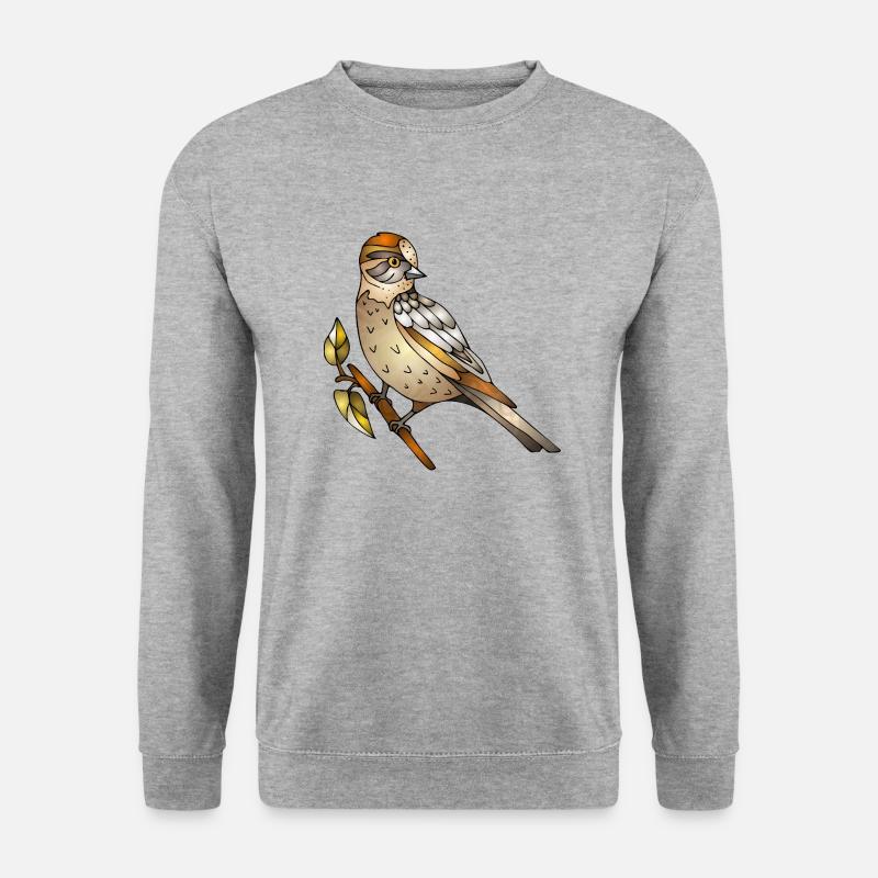 Bunter Vogel - Unisex Pullover - Weißgrau meliert