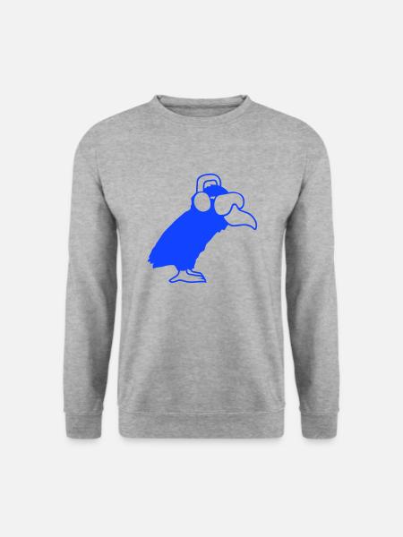 Rabe DJ Club Musik hören Sonnenbrille Kopfhörer - Unisex Pullover - Weißgrau meliert