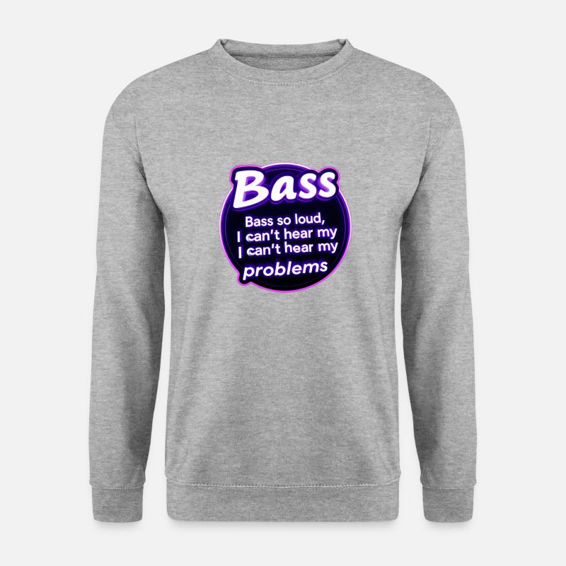 Bässe zu stark, tiefe Vibrationen - Unisex Pullover - Weißgrau meliert