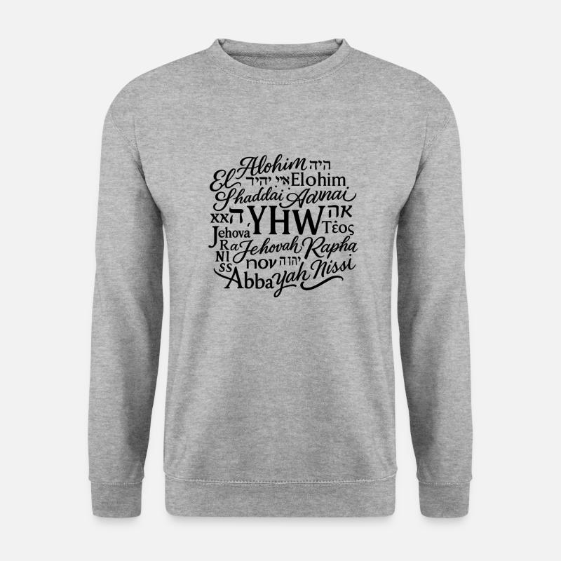 YHWH - Unisex Pullover - Weißgrau meliert