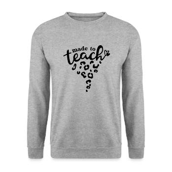 Fait pour enseigner l’inspiration de l’enseignant - Sweat-shirt Unisexe - gris chiné - Devant - Alina (178cm) & Michal (187cm)