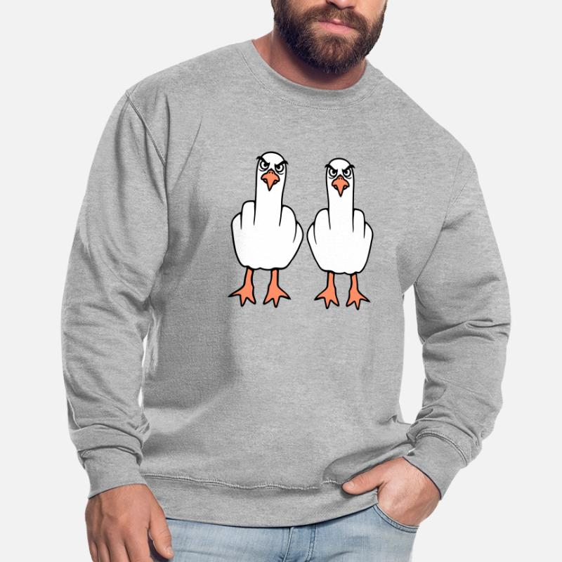 2 Möwen Mittelfinger Beleidigung Stinkefinger Team Unisex Pullover