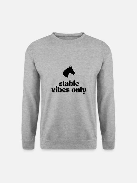 Stable Vibes Only - Design für alle Pferdefans! - Unisex Pullover - Weißgrau meliert