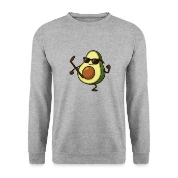avocado karate - Unisex Pullover - Weißgrau meliert - Vorne - Alina (178cm) & Michal (187cm)
