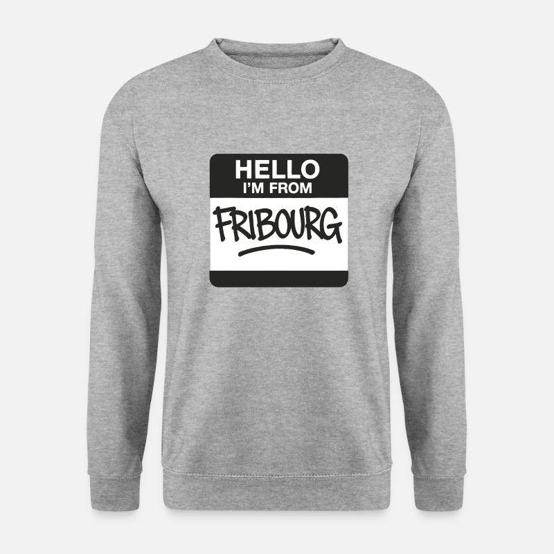 Fribourg Graffiti Sticker - Unisex Pullover - Weißgrau meliert