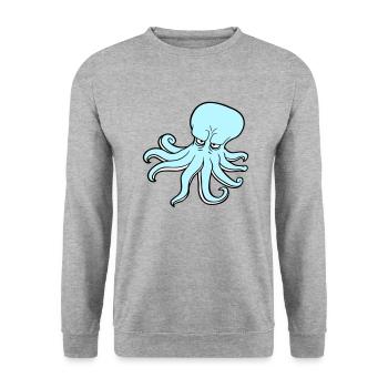 Octopus Octopus Octopus Squid Cephalopod Evil Eye - Unisex Sweatshirt - salt & pepper - Front - Alina (178cm) & Michal (187cm)