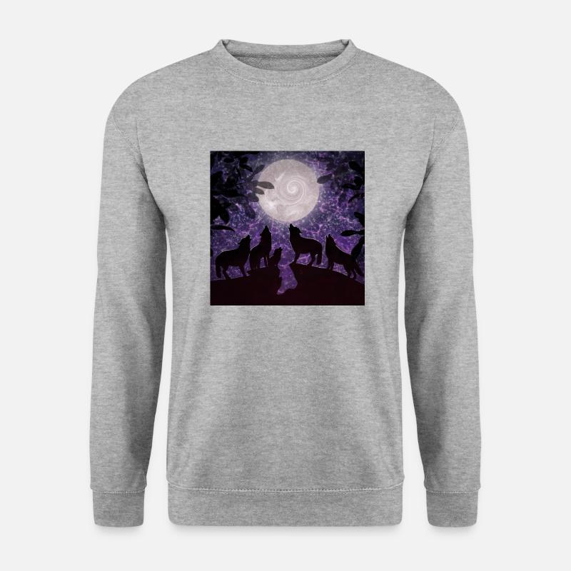 Wölfe - Unisex Pullover - Weißgrau meliert