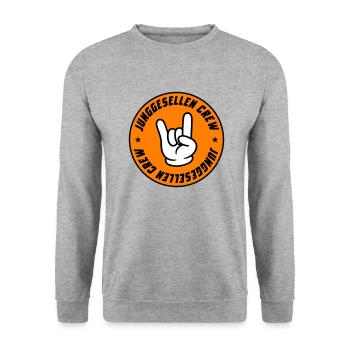 Junggesellen Crew Jga - Unisex Pullover - Weißgrau meliert - Vorne - Alina (178cm) & Michal (187cm)
