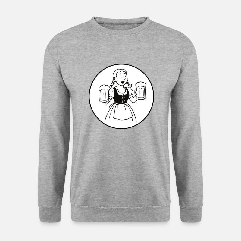 Bier mädchen - Unisex Pullover - Weißgrau meliert