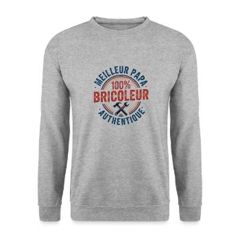 Best Dad Handyman, Father's Day Gift - Unisex Sweatshirt - salt & pepper - Front - Alina (178cm) & Michal (187cm)