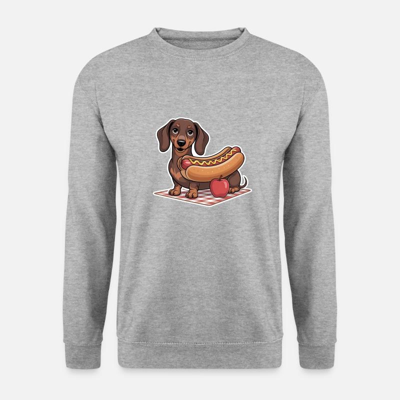Hot Dog Dog - Unisex Pullover - Weißgrau meliert