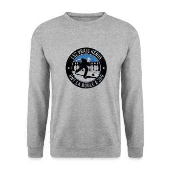 Fans de bowling - Sweat-shirt Unisexe - gris chiné - Devant - Alina (178cm) & Michal (187cm)