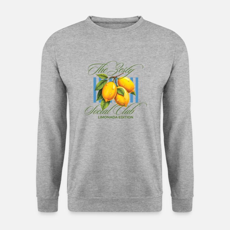 Zesty Social Club – Lemon Edition - Unisex Pullover - Weißgrau meliert