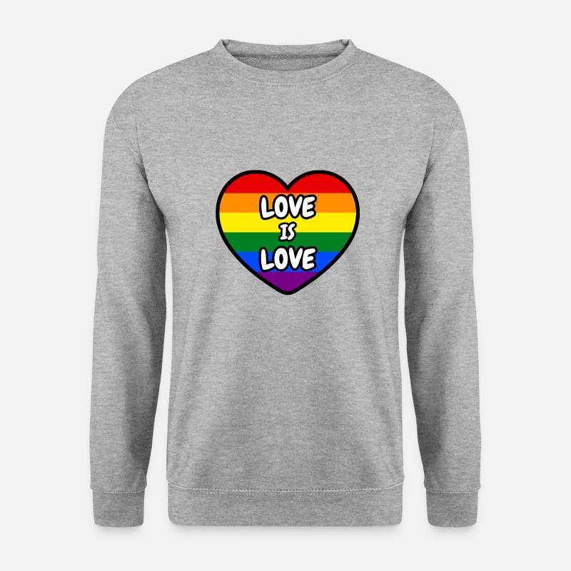 love is love - Unisex Pullover - Weißgrau meliert
