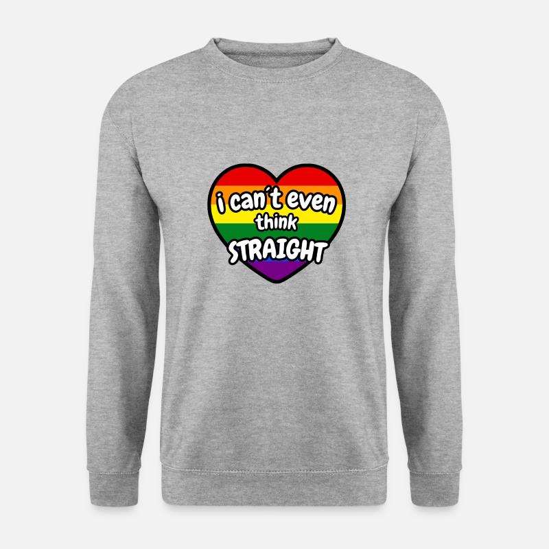 i can´ t even think straight - Unisex Pullover - Weißgrau meliert