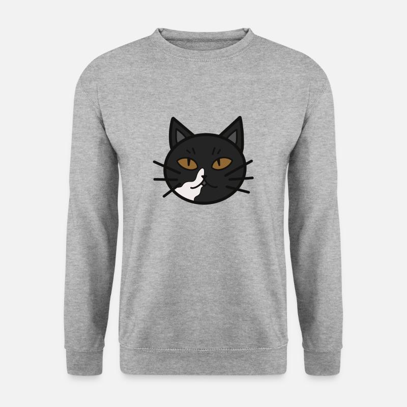 Mao die Katze - Unisex Pullover - Weißgrau meliert