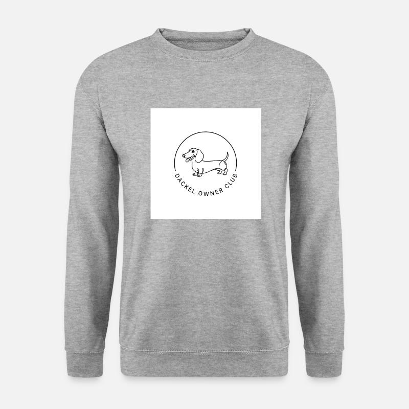 Dackel Owner Club – Minimalistisches Logo - Unisex Pullover - Weißgrau meliert