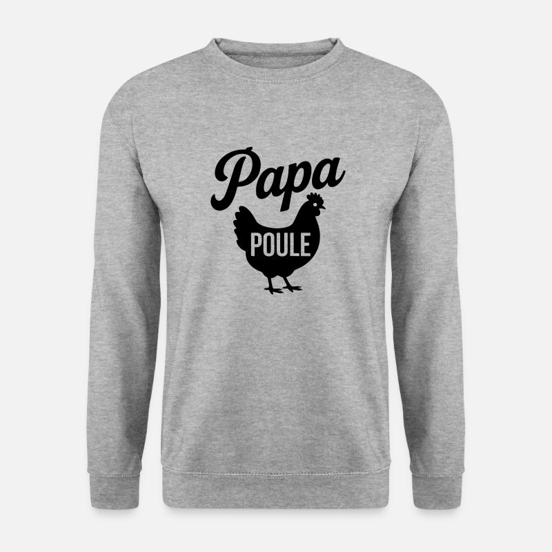 Papa Henne - Unisex Pullover - Weißgrau meliert