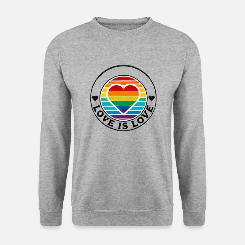 Liebe ist Liebe - Unisex Pullover - Weißgrau meliert