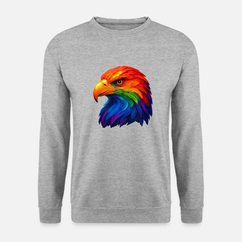 Plume de couleur Tête de pygargue à queue blanche - Sweat-shirt Unisexe - gris chiné