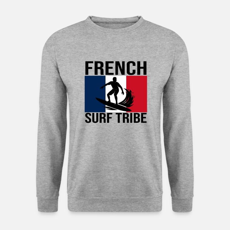 French Surf Tribe Flag Tee - Unisex Pullover - Weißgrau meliert
