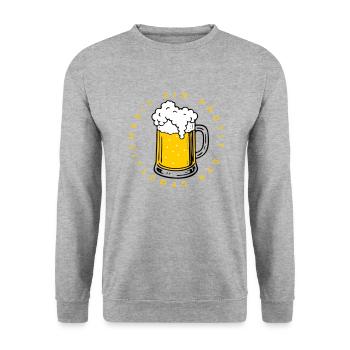 Ein Prosit der Gemütlichkeit - Unisex Pullover - Weißgrau meliert - Vorne - Alina (178cm) & Michal (187cm)