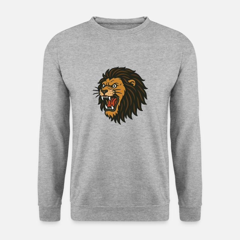 Roaring Lion - Unisex Pullover - Weißgrau meliert