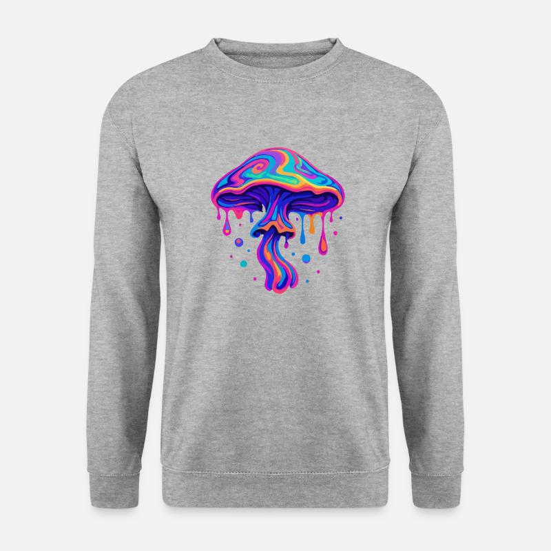 Neon Pilz - Unisex Pullover - Weißgrau meliert