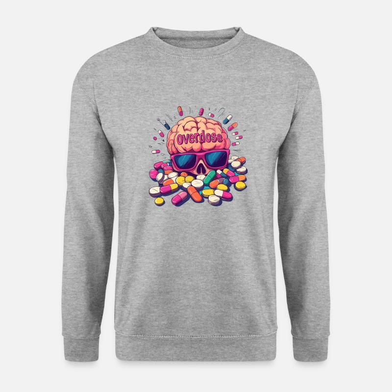 Psy Brain - Unisex Pullover - Weißgrau meliert