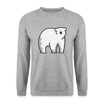 Ours blanc - Sweat-shirt Unisexe - gris chiné - Devant - Alina (178cm) & Michal (187cm)