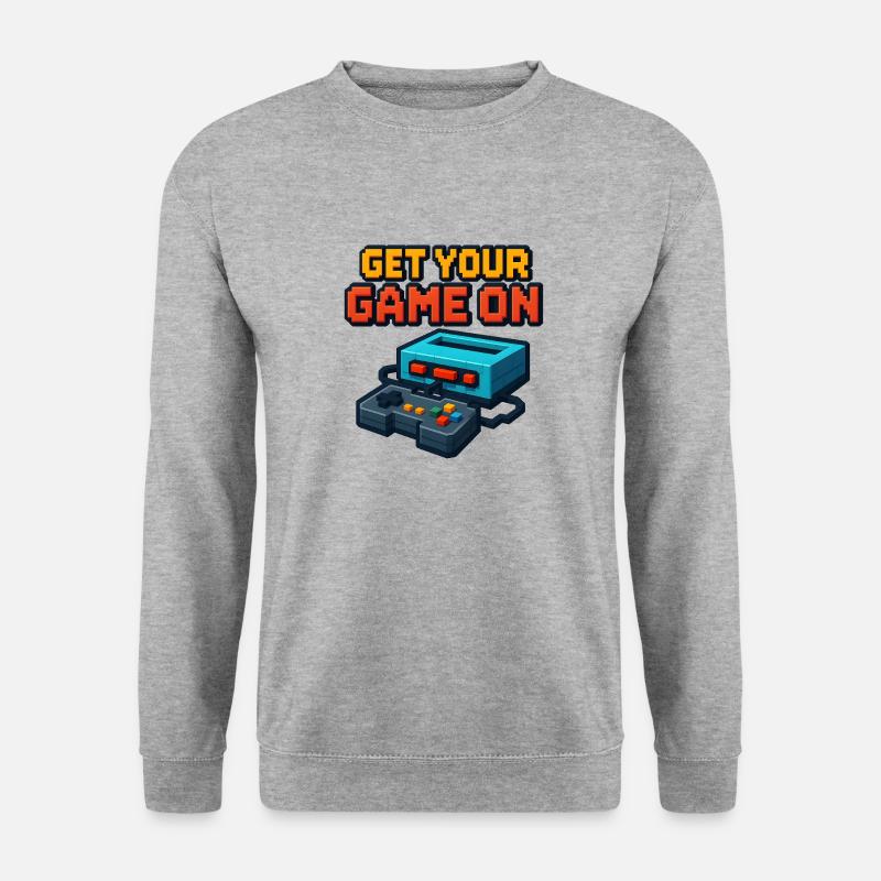 get your game on - Unisex Pullover - Weißgrau meliert