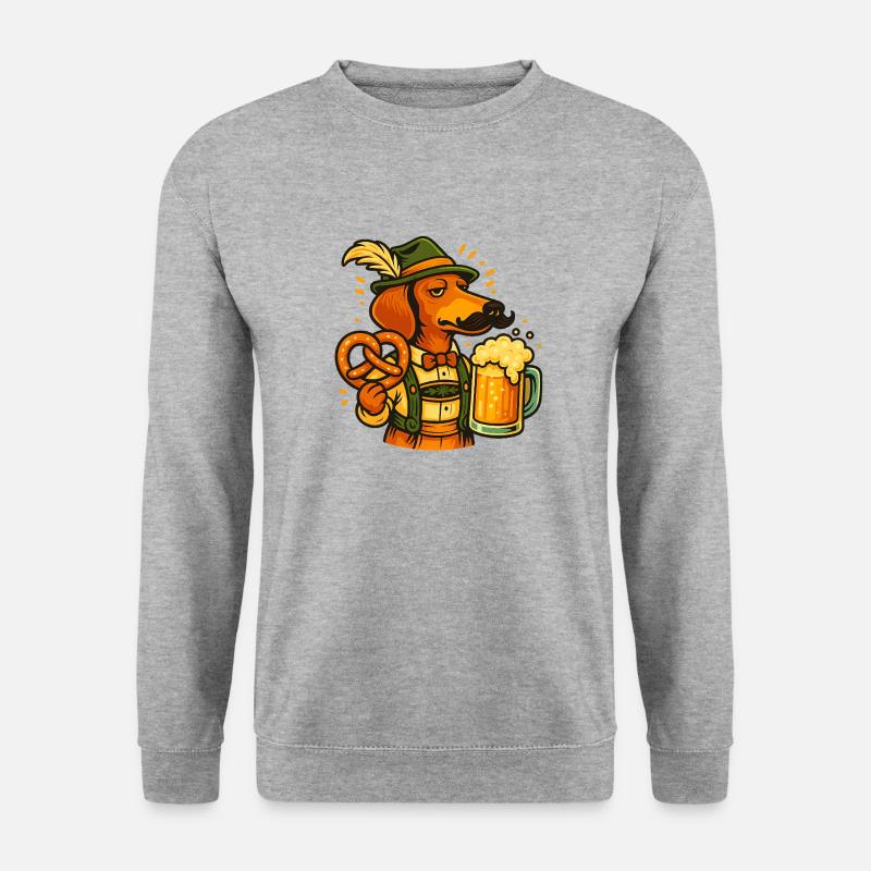 dackel - Unisex Pullover - Weißgrau meliert