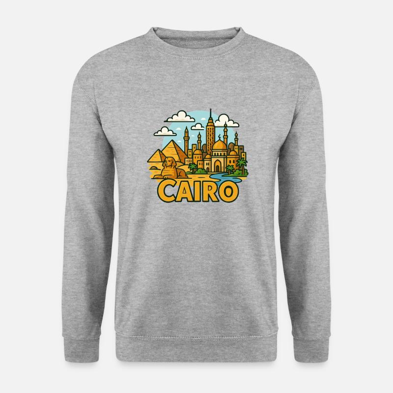 cairo city - Unisex Pullover - Weißgrau meliert