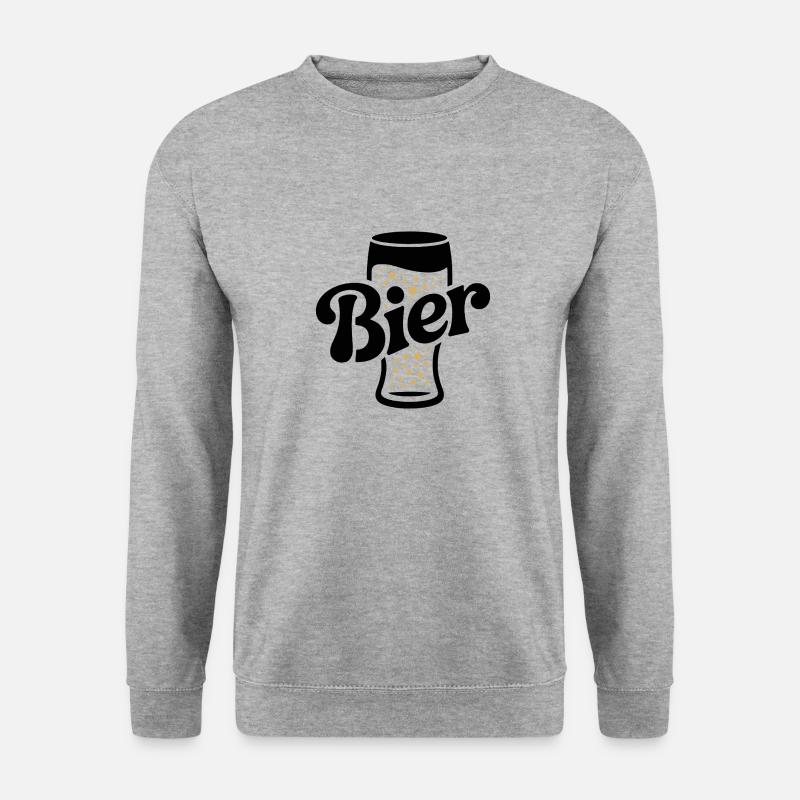 Bier - Cool Beer Logo - Unisex Pullover - Weißgrau meliert