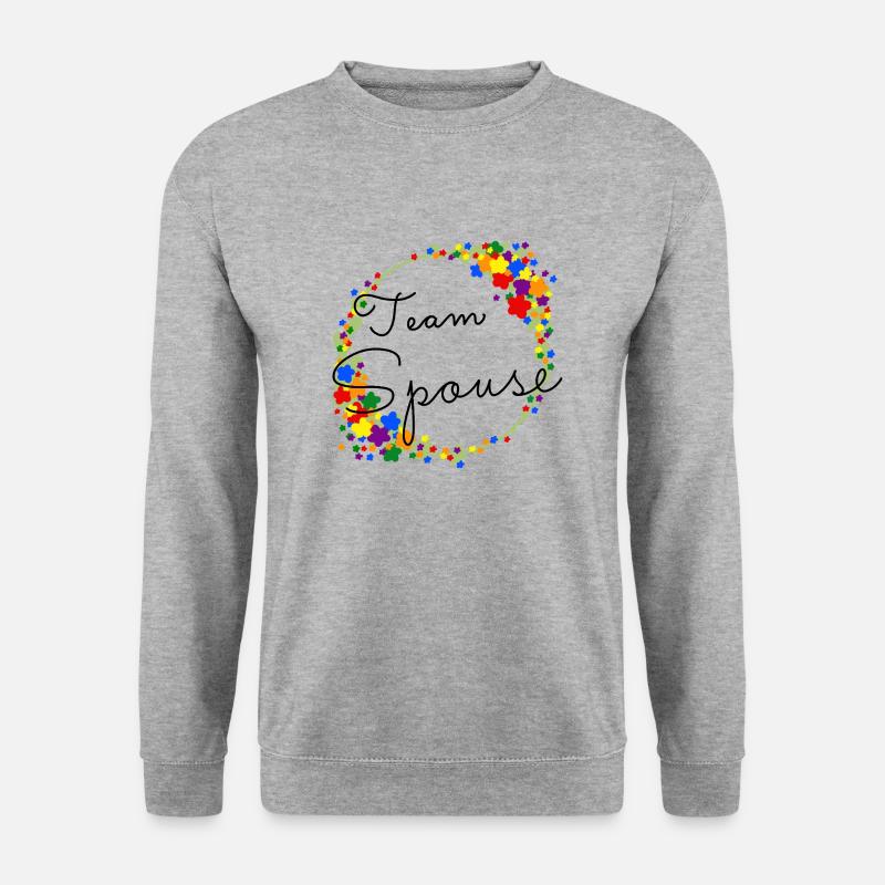 Team Spouse /Team Verlobte:r Pride Queer - Unisex Pullover - Weißgrau meliert