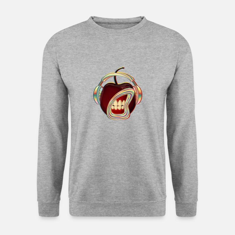 Wildkirsche Flumpy Stripes 2 - Unisex Pullover - Weißgrau meliert